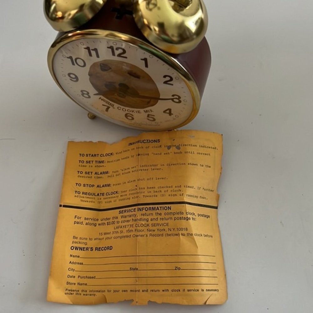 Clocks by Lafayette Nestle Cookie Mix Alarm Clock Vintage Collectible Works - Picture 5 of 7